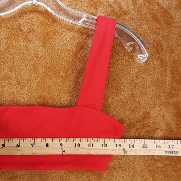 WEWOREWHAT Womens Sports Bra XS Red Pullover Wide Strap Light Support Crop Top - Picture 7 of 9